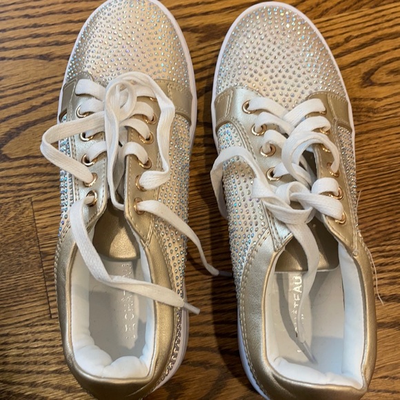 NEVER WORN crystal gold sneakers - Picture 2 of 4